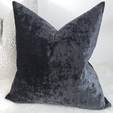 Mimosa Velvet in Charcoal Black Cushion Cover