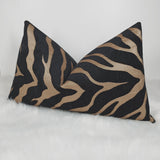 12"x20" Zebra Bronze Handmade Cushion Cover Animal Print