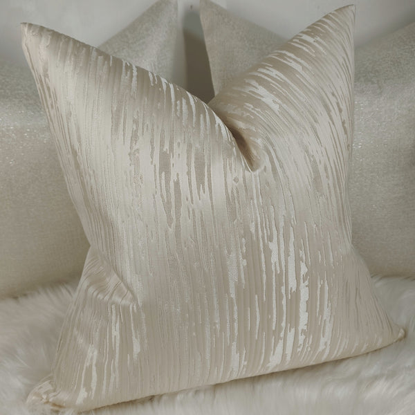 Colby Champagne Cushion Cover Luxurious Textured Satin