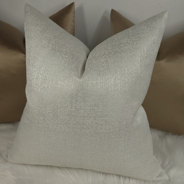 Glimmer Luxury Ivory Silver Specks Handmade Cushion Cover