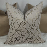 Zurich Geometric Sandstone Gold Velvet Cushion cover