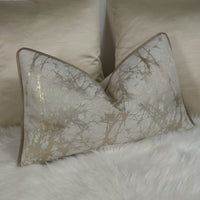 Piped Lava Cream & Gold Handmade Cushion Cover