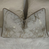 Piped Lava Cream & Gold Handmade Cushion Cover