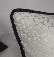 12"x20" Astar Ivory, Black Piped Cushion cover, Rectangular
