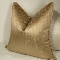 Sienna Self Piped Gold Textured Cushion cover, Elegant home decor