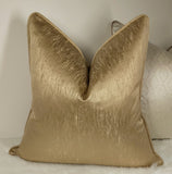 Sienna Self Piped Gold Textured Cushion cover, Elegant home decor