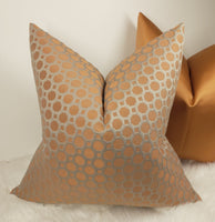 Burnt Orange Honeycomb Cushion Cover – Brassy Bronze Geometric