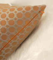 Burnt Orange Honeycomb Cushion Cover – Brassy Bronze Geometric