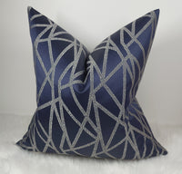 Zodiac Luxury Navy Blue Throw Pillow Cover – Geometric Pattern – Decorative Cushion Cover for Sofa & Bed