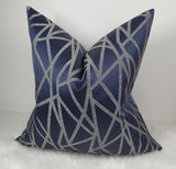 Zodiac Luxury Navy Blue Throw Pillow Cover – Geometric Pattern – Decorative Cushion Cover for Sofa & Bed