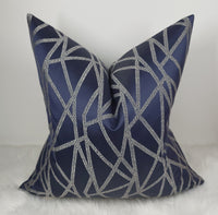 Zodiac Luxury Navy Blue Throw Pillow Cover – Geometric Pattern – Decorative Cushion Cover for Sofa & Bed