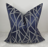 Zodiac Luxury Navy Blue Throw Pillow Cover – Geometric Pattern – Decorative Cushion Cover for Sofa & Bed
