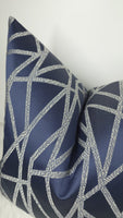 Zodiac Luxury Navy Blue Throw Pillow Cover – Geometric Pattern – Decorative Cushion Cover for Sofa & Bed