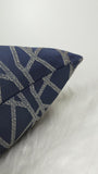 Zodiac Luxury Navy Blue Throw Pillow Cover – Geometric Pattern – Decorative Cushion Cover for Sofa & Bed