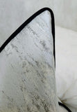 Silver Abstract Black Satin Piped Luxury Cushion Cover