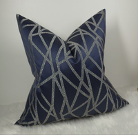 Zodiac Luxury Navy Blue Throw Pillow Cover – Geometric Pattern – Decorative Cushion Cover for Sofa & Bed
