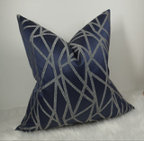 Zodiac Luxury Navy Blue Throw Pillow Cover – Geometric Pattern – Decorative Cushion Cover for Sofa & Bed