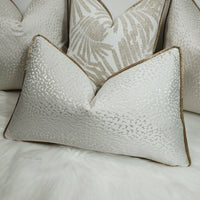 12"x20" Astar Ivory Piped Cushion cover in bronze Gold, Rectangular