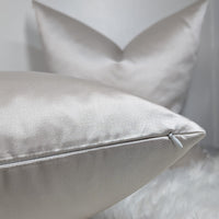 Valetta Luxurious Cotton Satin Chalk Cushion Cover