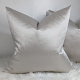 Valetta Luxurious Cotton Satin Chalk Cushion Cover