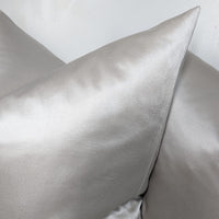 Valetta Luxurious Cotton Satin Chalk Cushion Cover