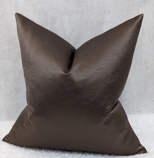 Chocolate Brown Luxury Cushion cover Bold Textured Satin Fabric