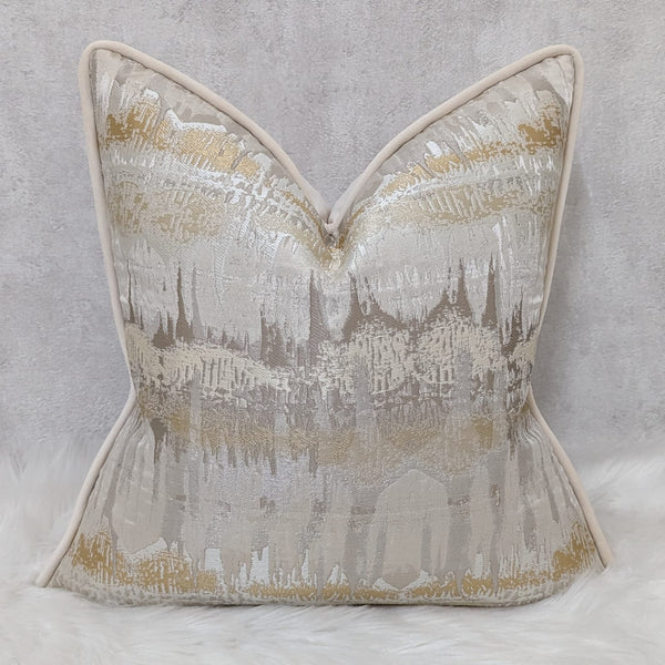 INCA CREAM GOLD PIPED Cushion Cover