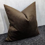Chocolate brown Cushion Cover in Knitted Velvet Fabric