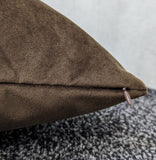 Chocolate brown Cushion Cover in Knitted Velvet Fabric