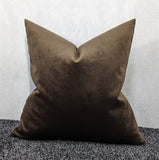 Chocolate brown Cushion Cover in Knitted Velvet Fabric