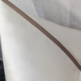 Duchess Ivory Cream piped in Copper Brown Satin Luxury Cushion Cover