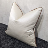 Duchess Ivory Cream piped in Copper Brown Satin Luxury Cushion Cover