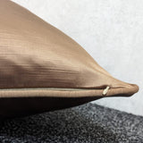 Self Piped Copper Cushion Cover Fabric Handmade Luxury Decor