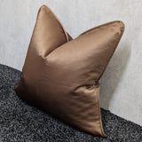Self Piped Copper Cushion Cover Fabric Handmade Luxury Decor