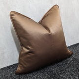 Self Piped Copper Cushion Cover Fabric Handmade Luxury Decor