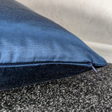 Blue textured Satin Cushion cover in High Quality Cotton Satin Designers Guild Pampas Fabric