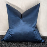 Blue textured Satin Cushion cover in High Quality Cotton Satin Designers Guild Pampas Fabric