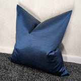 Blue textured Satin Cushion cover in High Quality Cotton Satin Designers Guild Pampas Fabric