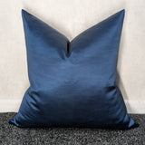 Blue textured Satin Cushion cover in High Quality Cotton Satin Designers Guild Pampas Fabric