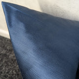 Blue textured Satin Cushion cover in High Quality Cotton Satin Designers Guild Pampas Fabric