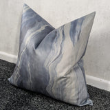 Prestigious Textiles Marble Lava Platinum, Velvet Fabric Handmade Cushion Cover