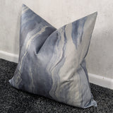 Prestigious Textiles Marble Lava Platinum, Velvet Fabric Handmade Cushion Cover