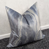 Prestigious Textiles Marble Lava Platinum, Velvet Fabric Handmade Cushion Cover