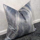 Prestigious Textiles Marble Lava Platinum, Velvet Fabric Handmade Cushion Cover