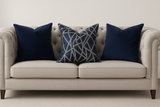 Zodiac Luxury Navy Blue Throw Pillow Cover – Geometric Pattern – Decorative Cushion Cover for Sofa & Bed