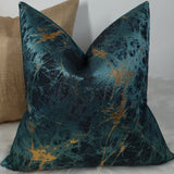 Lava Teal & Gold Handmade Cushion Cover