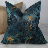 Lava Teal & Gold Handmade Cushion Cover