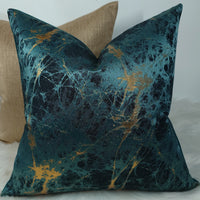 Lava Teal & Gold Handmade Cushion Cover