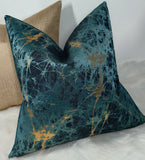 Lava Teal & Gold Handmade Cushion Cover