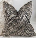 Luxor Charcoal Black Piped Handmade Cushion Cover